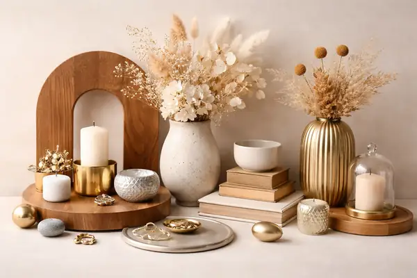 Altın, Gümüş ve Ahşap Dokularla Uyumlu Renkler