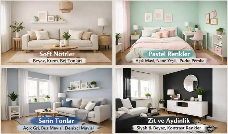 Salon ve Yatak Odası Renk Uyumu